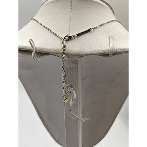 Kendra Scott Elisa Silver Gray Platinum Drusy Pendant Gold Plated Necklace - Picture 5 of 8